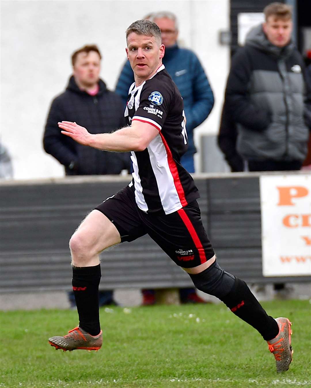 Davie Allan back in action for Wick Academy after just over two years out with a knee injury. Picture: Mel Roger