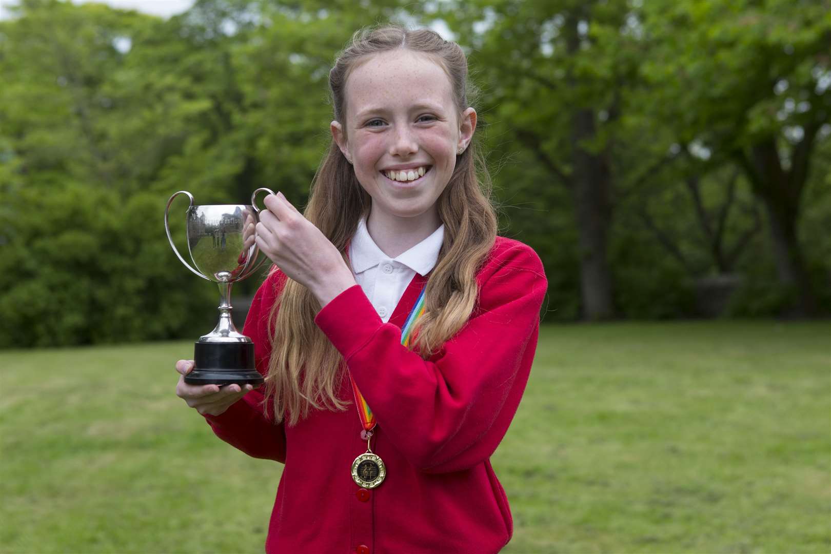 Emily Mackenzie, of Noss, won the Stroma Cup for P5 verse-speaking. Picture: Robert MacDonald / Northern Studios