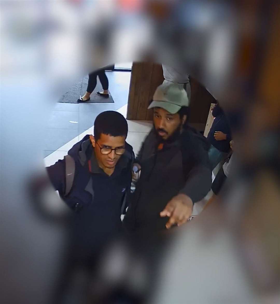 CCTV showing Sahayb Abu and Muhamed Abu in a fast food restaurant in east London (Met Police/PA)
