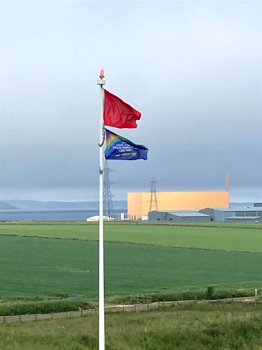 The flag celebrating the NHS, Social Care and Frontline Workers’ Day will remain up for one week at Dounreay.