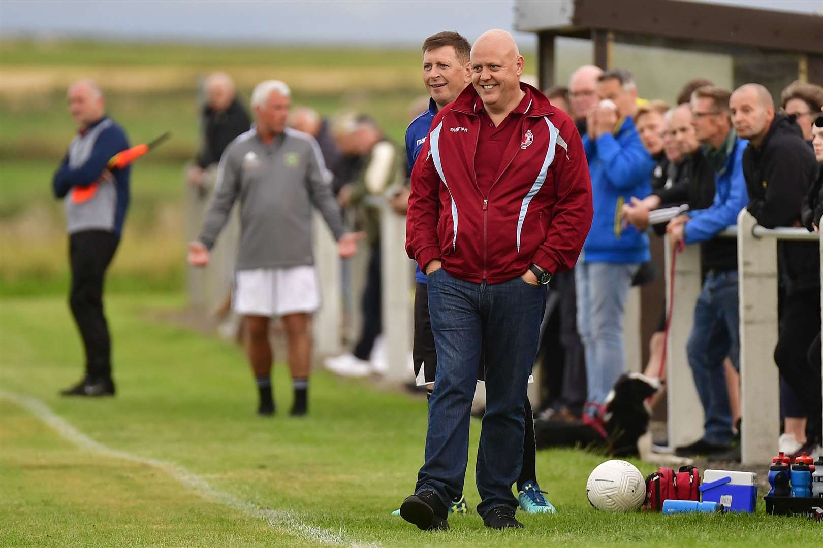 Martin Nicolson and Michael Gray of the Pentland United management team allow themselves a smile. Picture: Mel Roger