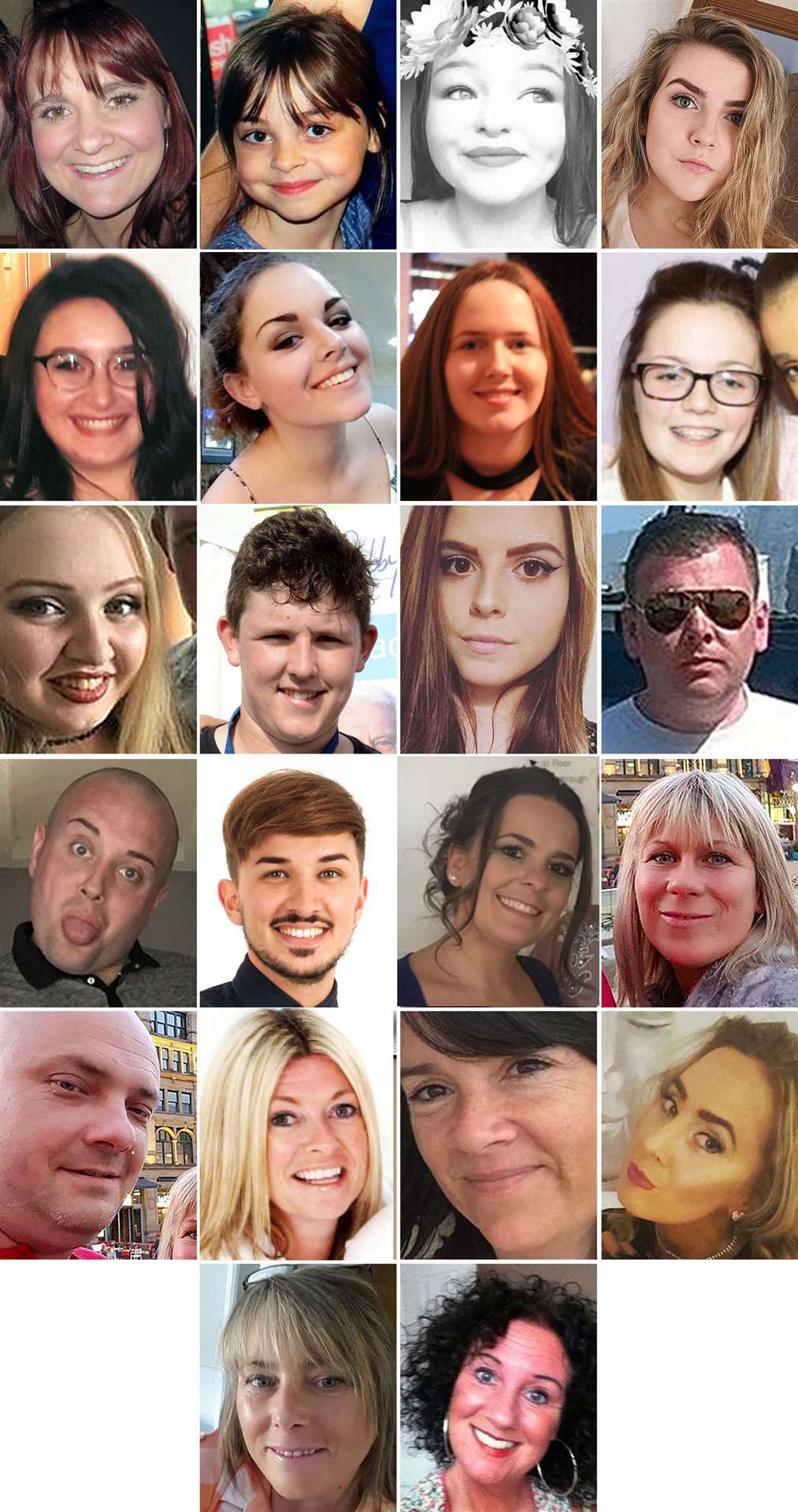 The 22 victims of the terror attack during the Ariana Grande concert at the Manchester Arena in May 2017 (Greater Manchester Police/PA)