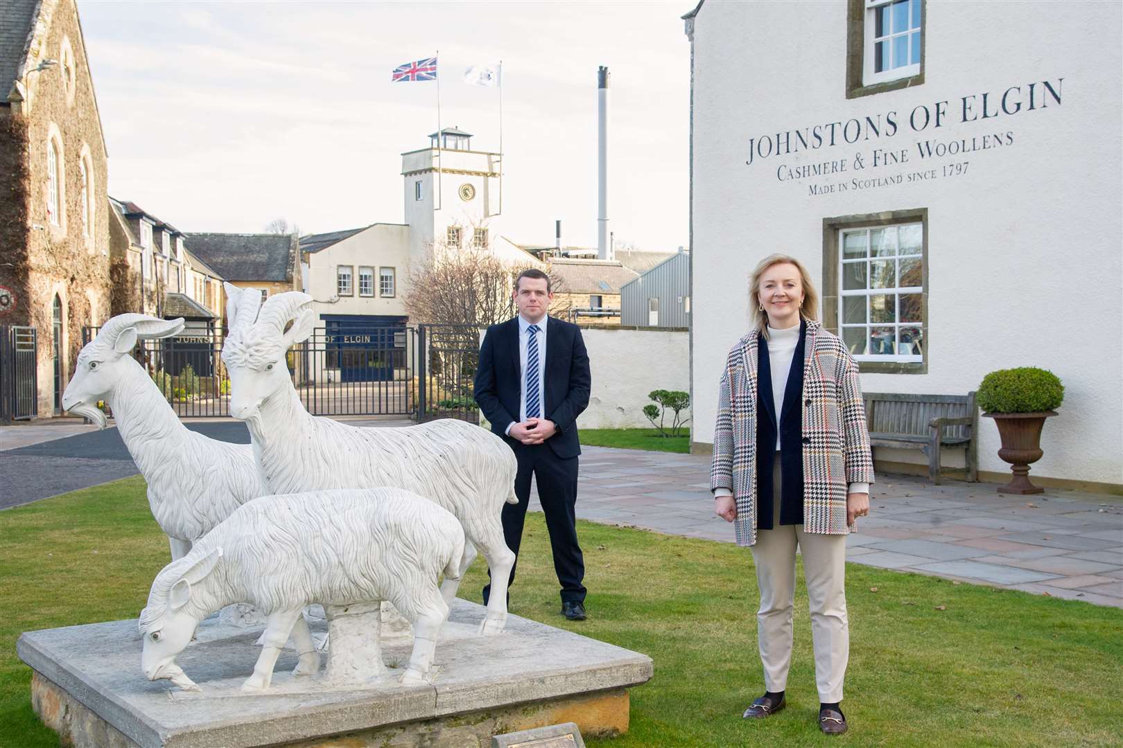 Liz Truss – seen with Scottish Conservative leader Douglas Ross during a visit to Elgin last year when she was Secretary of State for International Trade – is 'in office but not in power'. Picture: Daniel Forsyth