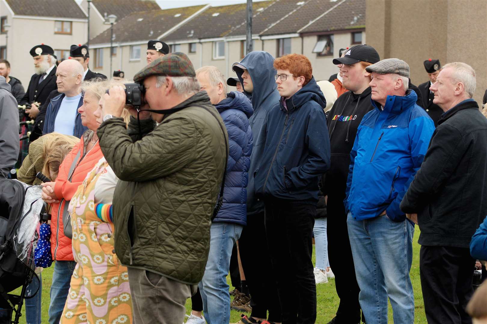 All eyes on the Seafarers Memorial unveiling ceremony at the Braehead in Wick. Picture: Alan Hendry