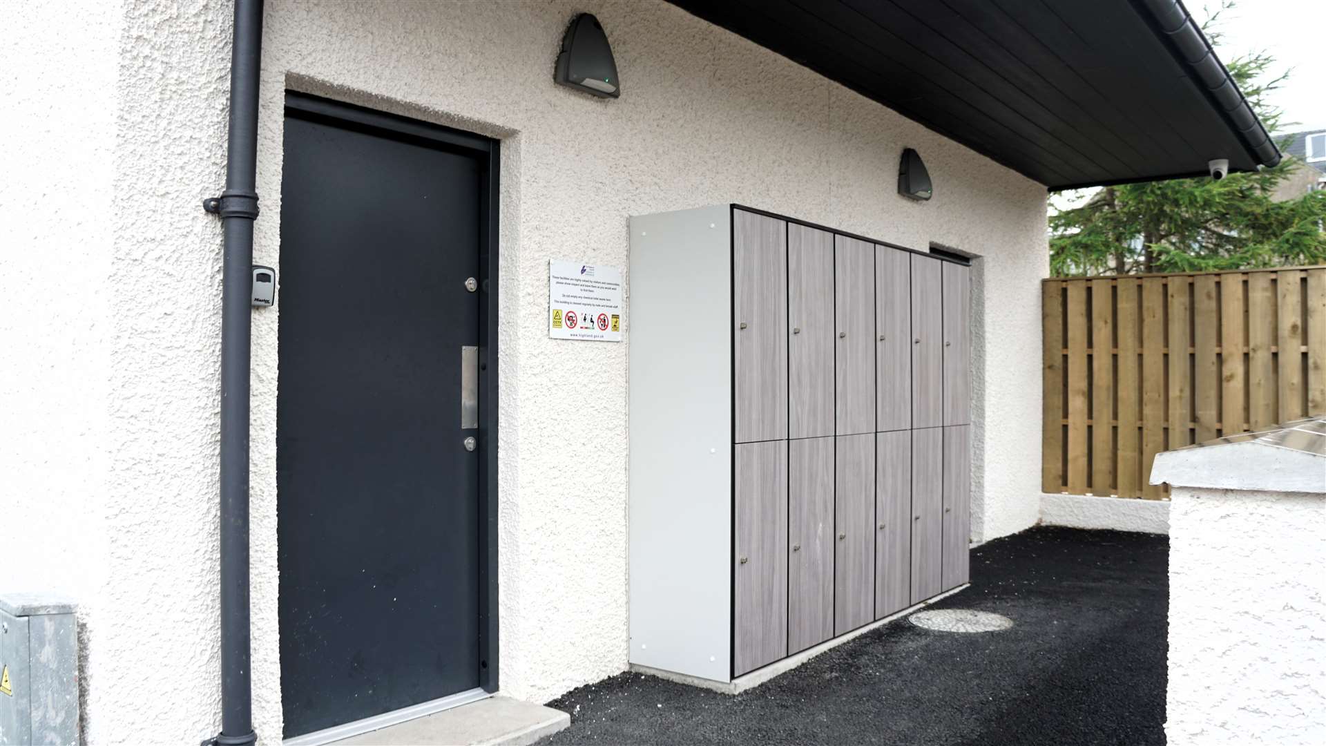 Lockers outside the toilets are closely monitored by cameras. Picture: DGS