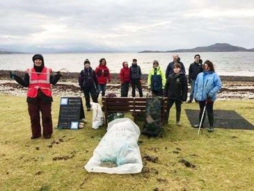 Being creative with Beach litter during Ullapool Feel Good Festival.