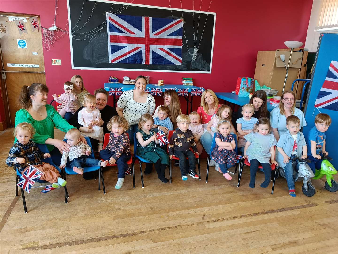 The toddler group and helpers