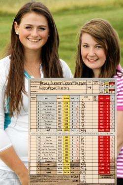 Eleanor Tunn (left) with playing partner Lauren Ross after the record-breaking round in the recent Reay Junior Open.