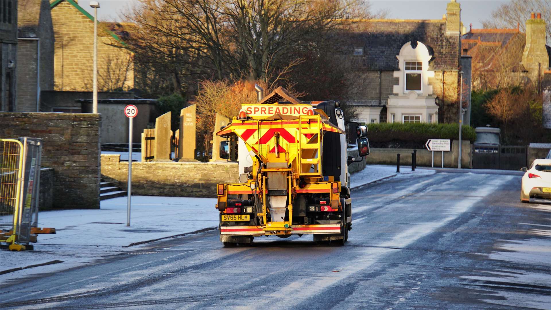 Gritter operating in Wick. Picture: DGS