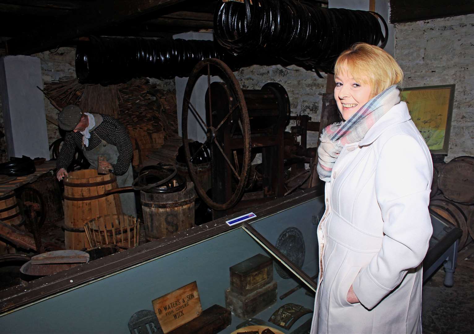 Jacqueline Mackay in the cooperage area at the museum. Picture: Alan Hendry
