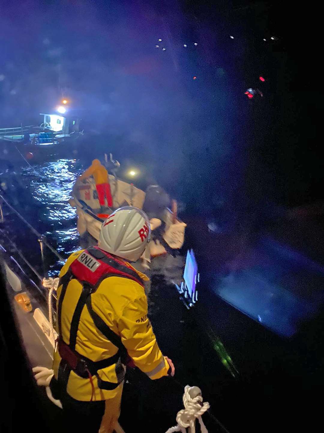 Wick lifeboat crew responding to an incident involving a fishing boat south of Helmsdale in September 2020. Picture: Wick RNLI