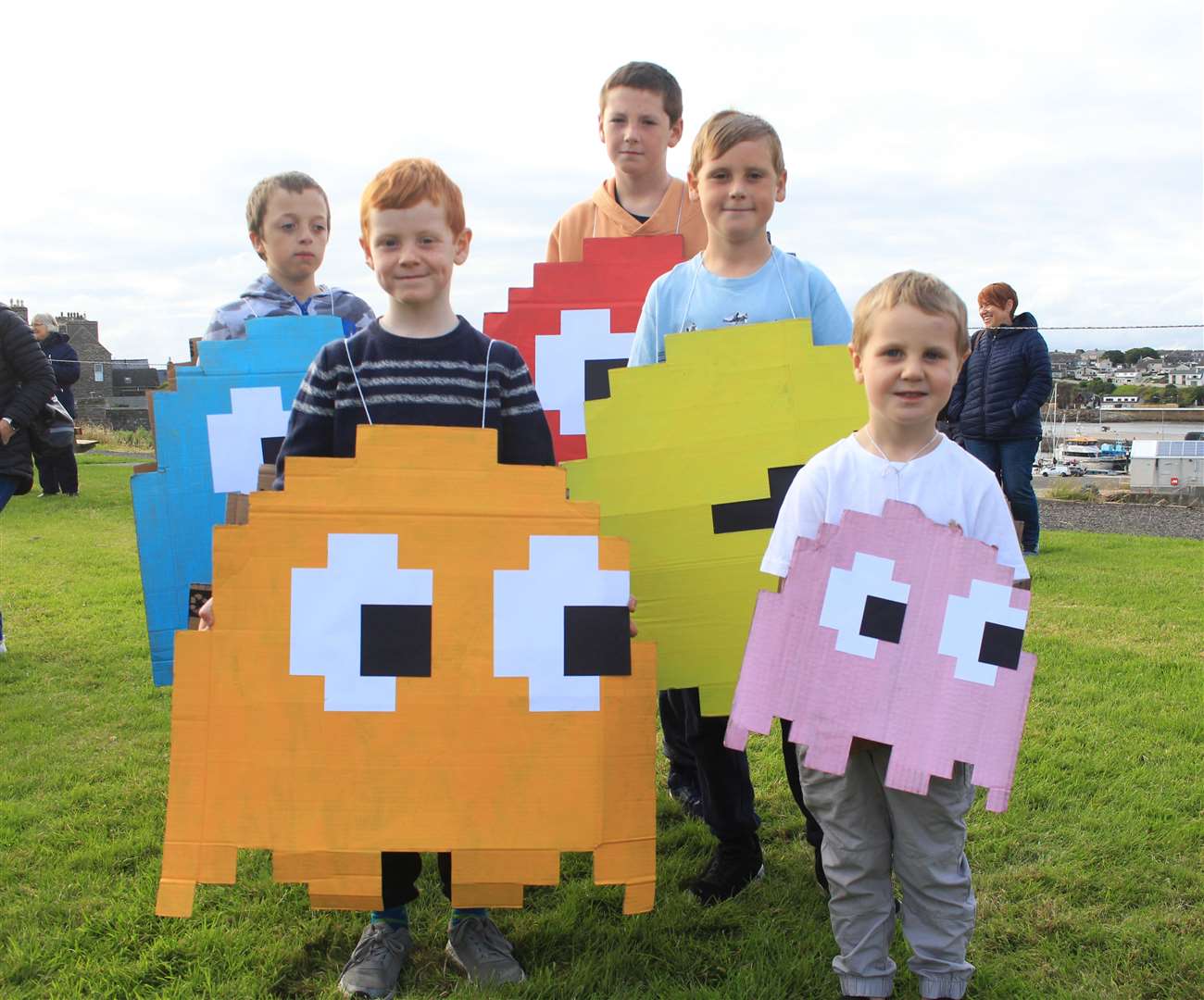 A colourful group of Pac-Man characters.