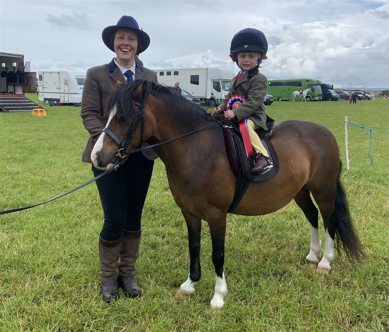 Young Zara Manson and her champion Pony Club pony Bronllys Anther Cherry, along with judge Jacqueline Munro.