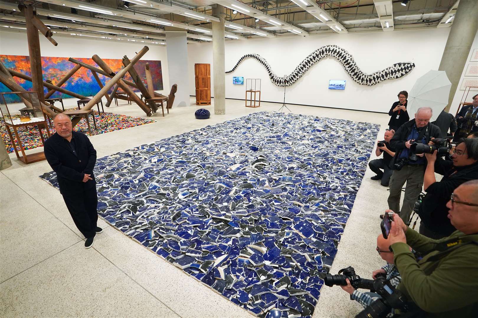 Ai Weiwei at his Making Sense exhibition at the Design Museum in London (James Manning/PA Wire)