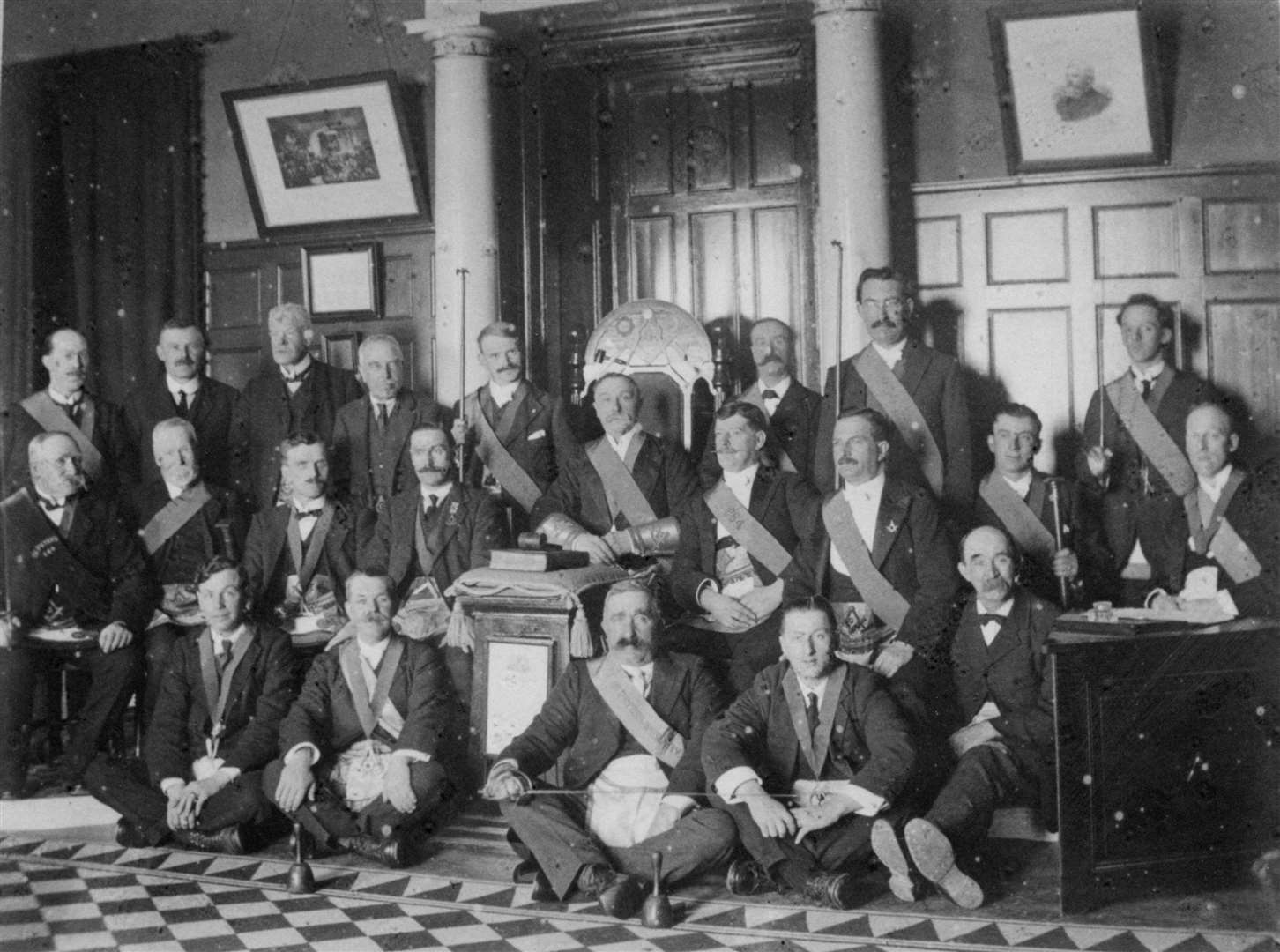 Office-bearers and past masters in a group photo taken for the centenary in 1920. Picture: Thurso Heritage Society