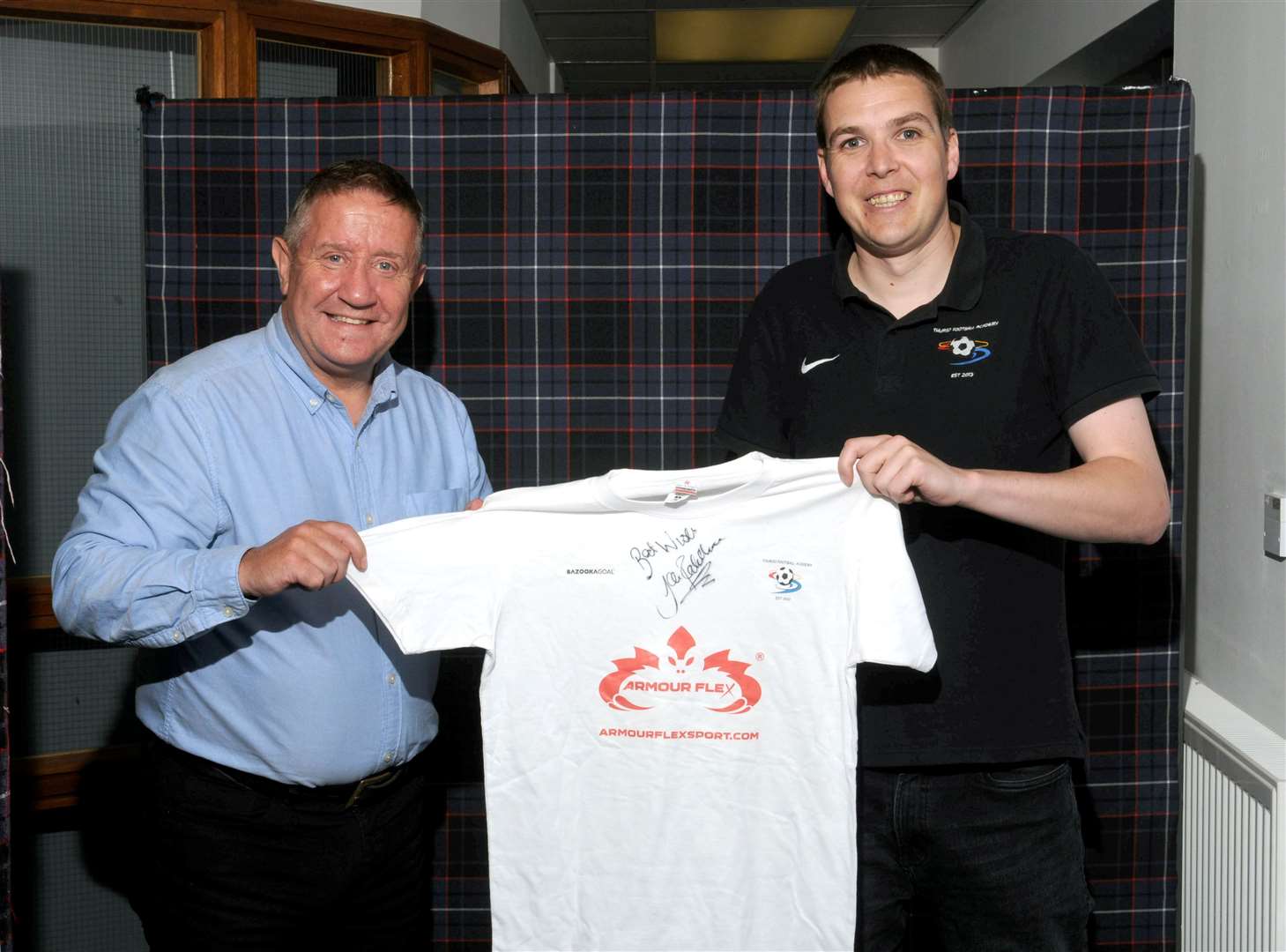 Caley Thistle's sporting director John Robertson (left) with Thurso Football Academy's head of coaching Alyn Gunn at Caledonian Stadium. Picture: James Mackenzie