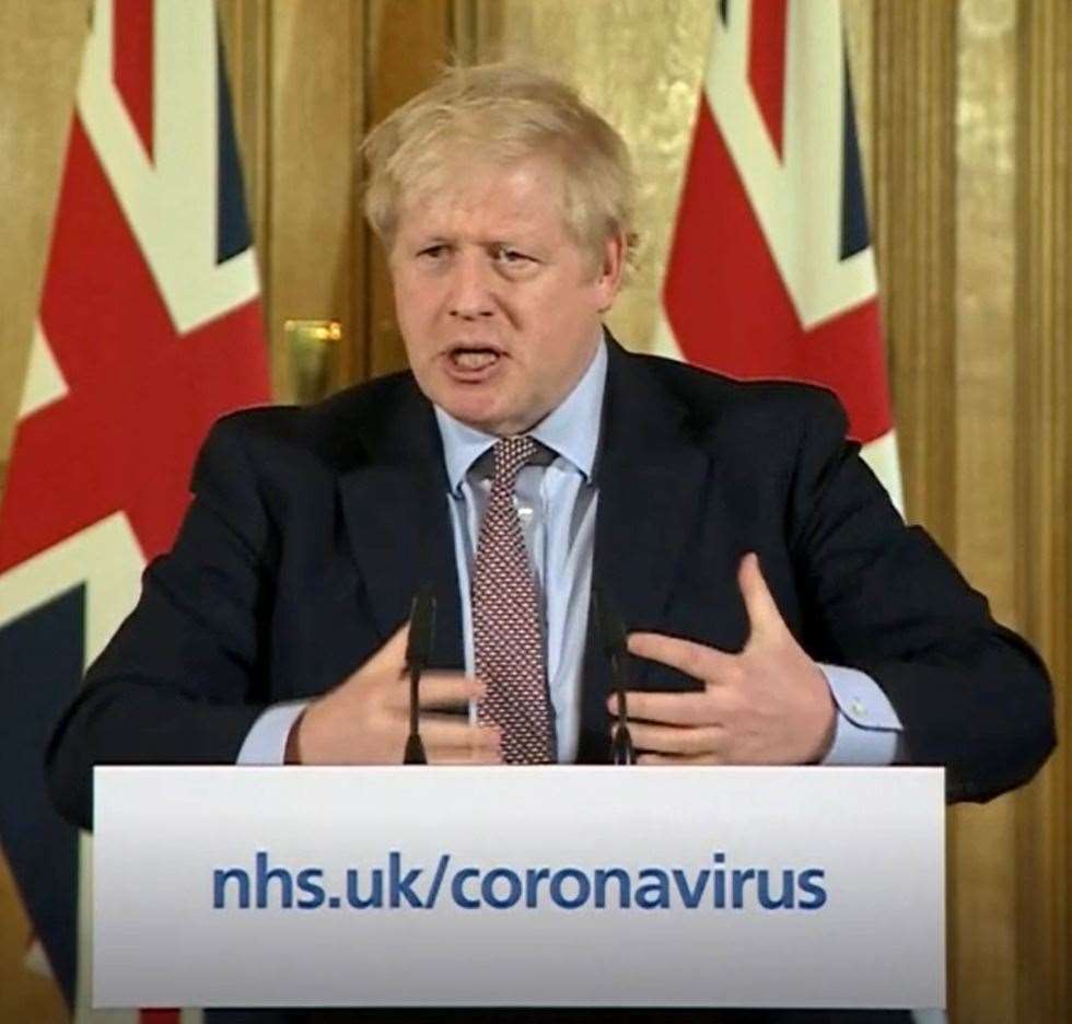 Mr Johnson speaking during the briefing on March 16 (PA Video)
