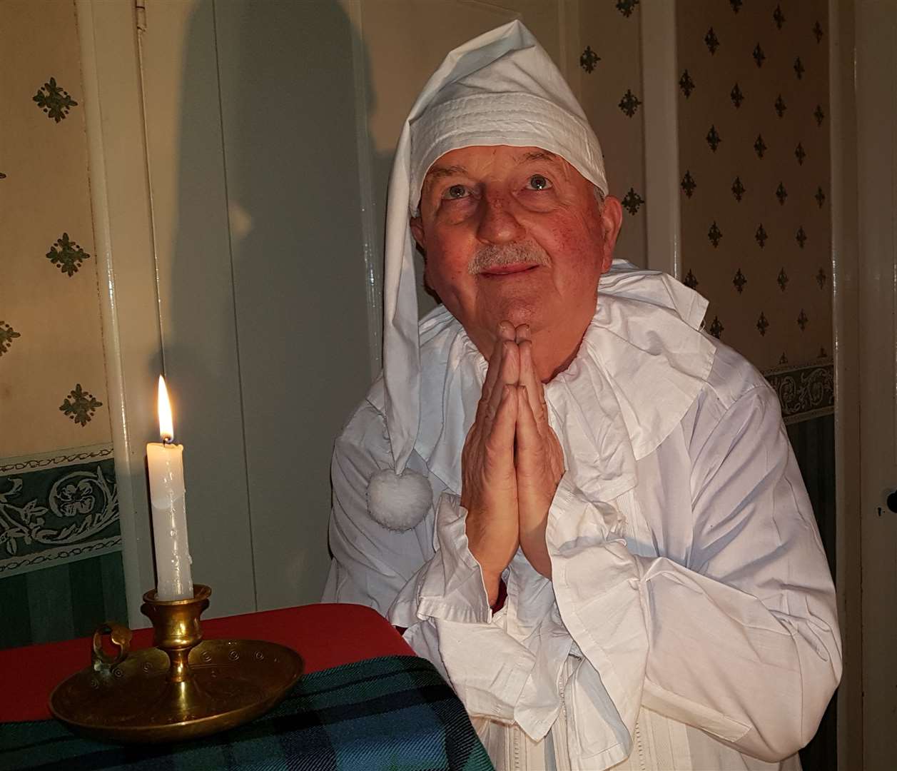 Willie Mackay preparing to recite the 101 lines of Burns's satire Holy Willie's Prayer which he last did on January 25, 2021, in a Zoom link to a Scots contingent in Buenos Aires, Argentina.