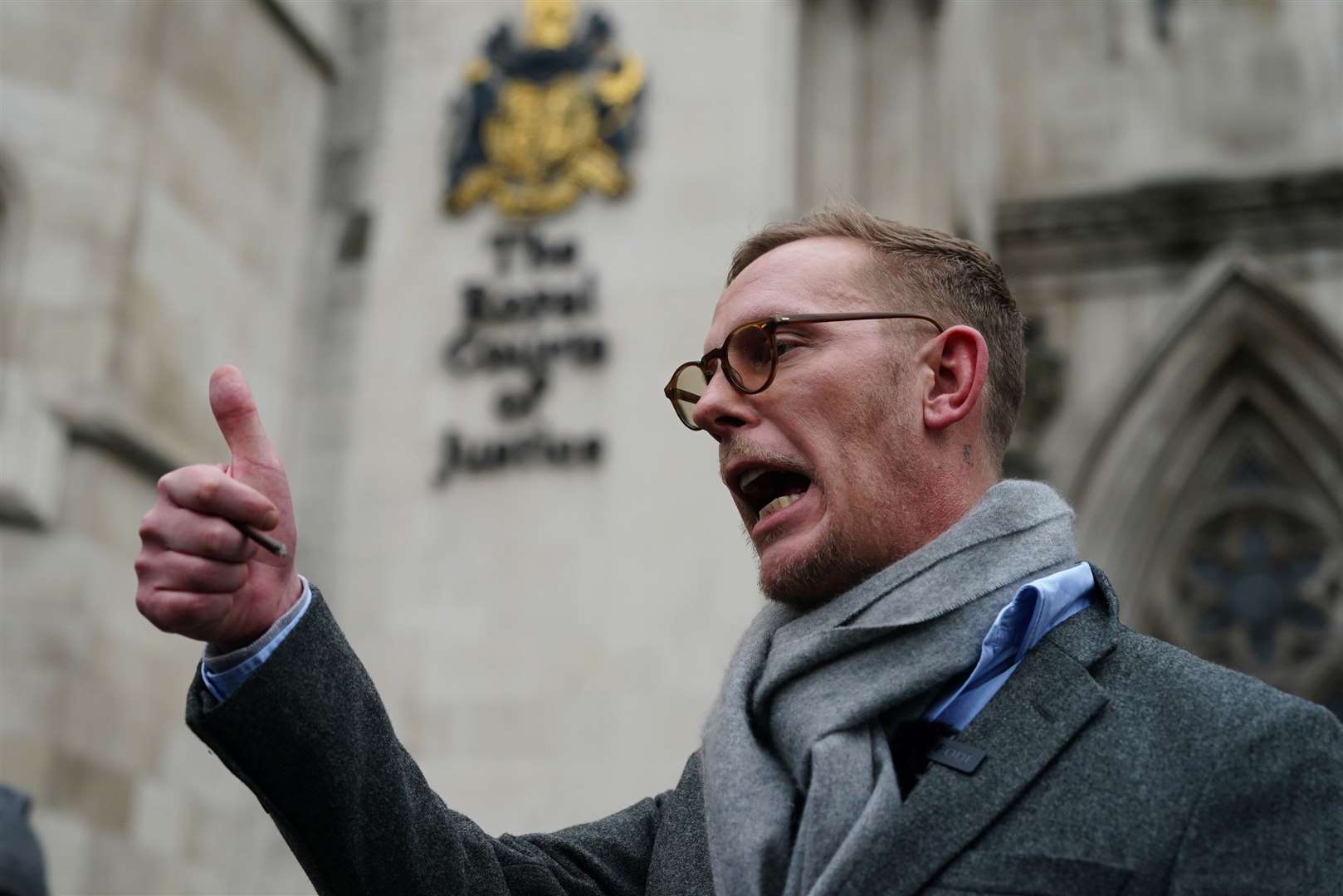 Laurence Fox, pictured in January following the initial ruling, did not attend court for the hearing in March (Jordan Pettitt/PA)