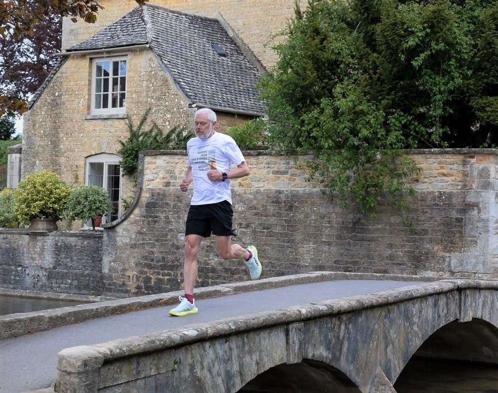 Neil Russell in training for his epic run from John O'Groats to Land's End.