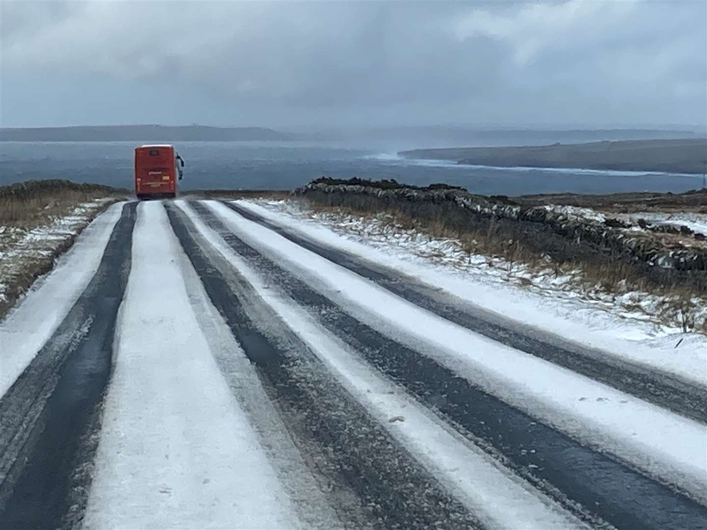Councillor Matthew Reiss sent this photo to TSB on Friday to back up his call for a rethink on the Thurso branch closure. 'Here is a picture of the bus from the remoter rural areas approaching Thurso on the main A836 public road today,' he told the bank's senior communications manager for Scotland. 'This is why people do not attend your branch on a weekly basis.'