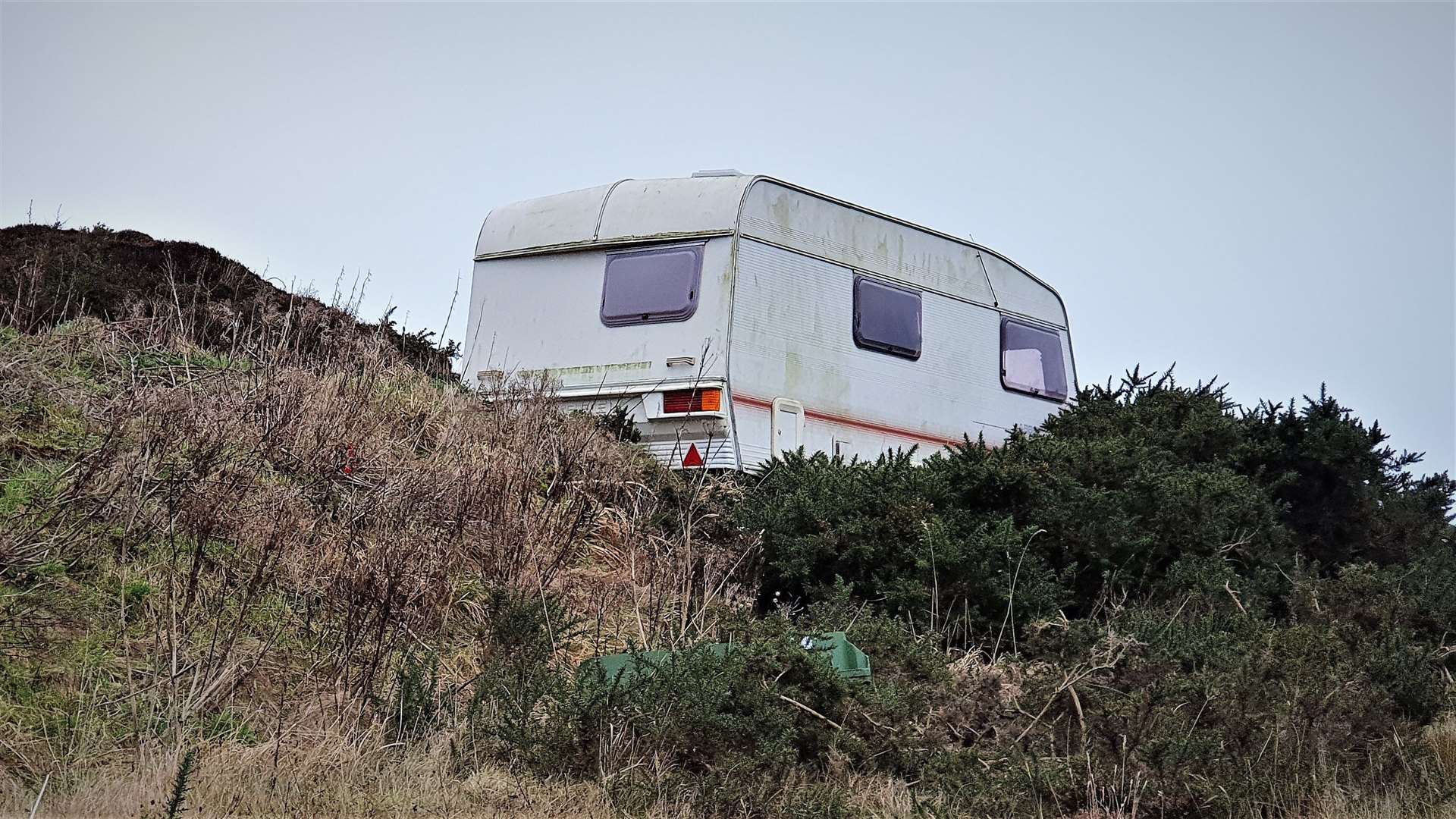 Caravan recently dumped at Warth Hill near John O'Groats. Pictures: Chris Aitken