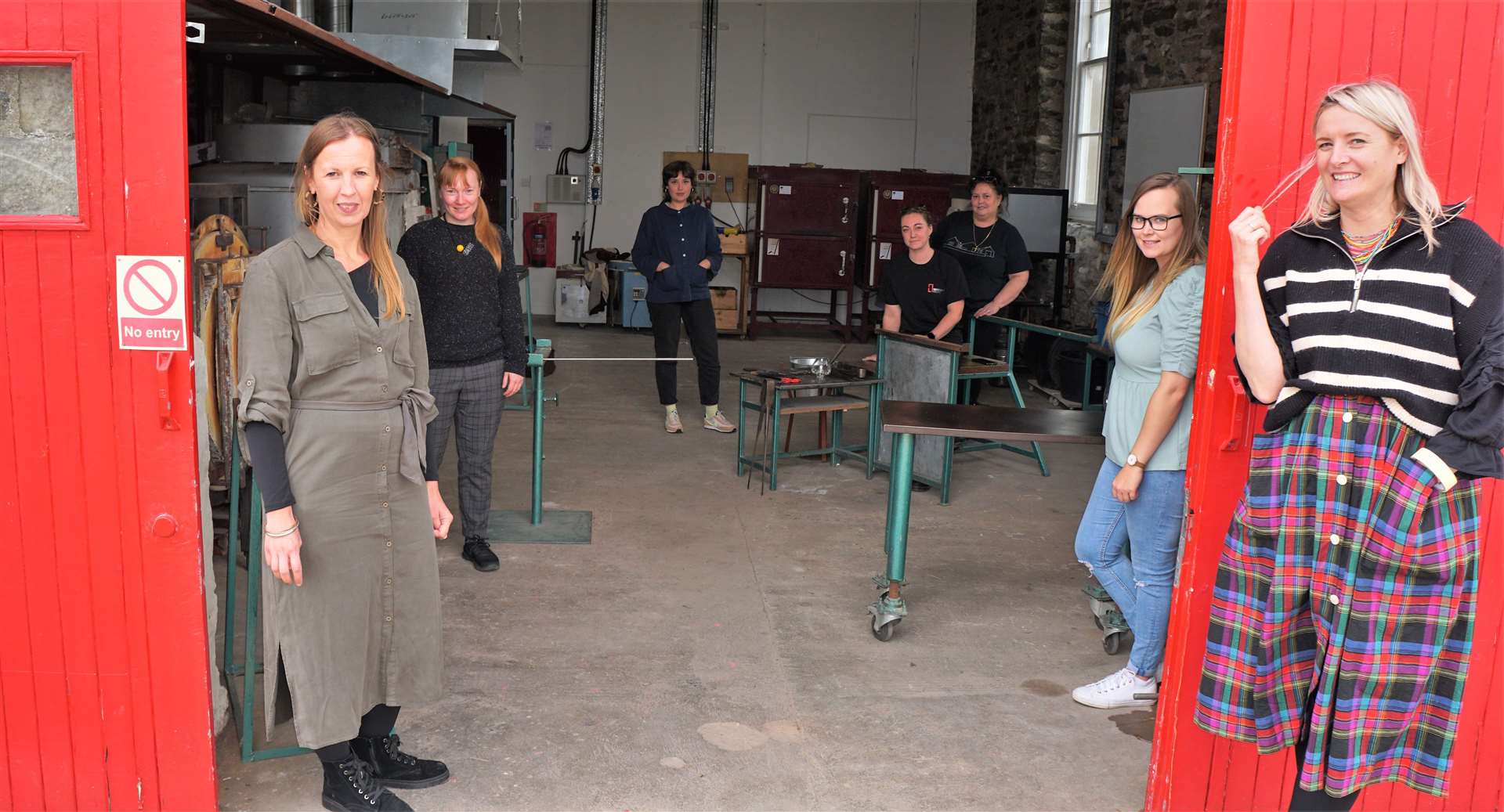 Staff at the glass studio workshop of North Lands Creative in Lybster. Picture: DGS