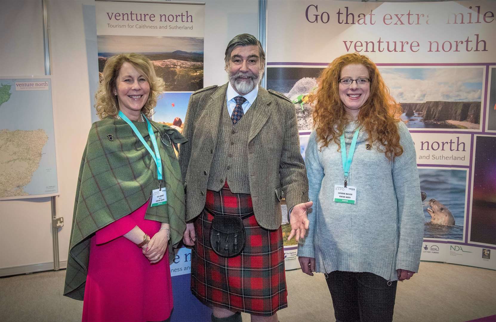 Ellie Lamont (left), vice-chairperson of Venture North, with the chair of VisitScotland, Lord Thurso, and Catherine Macleod, chairperson of Venture North. Picture: Chris Watt