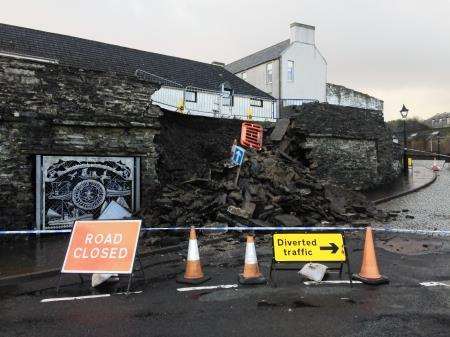 The section of wall which collapsed at the Seven Gates. Photo Will Clark