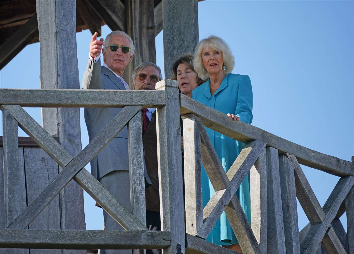 Charles and Camilla were given a tour of the vineyard (Yui Mok/PA)
