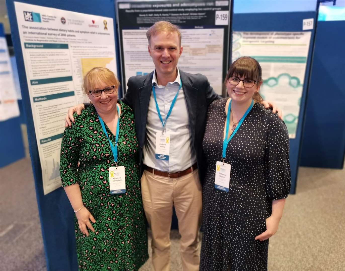 Professor Andrew Horne from Edinburgh’s EXPPECT Centre for Pelvic Pain and Endometriosis with Kirsteen Campbell (left) and Rebecca Wymer at the World Congress on Endometriosis.