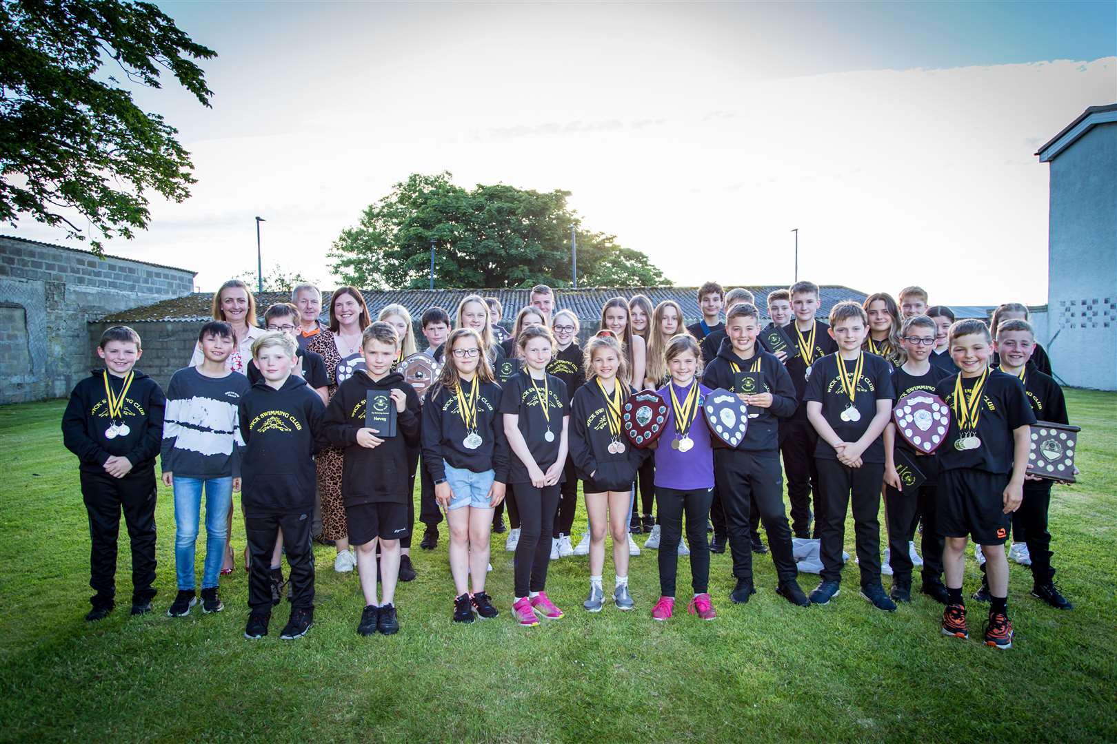 Successful competitors from this year's Wick swimming gala at their presentation evening. Picture: Alan Taylor