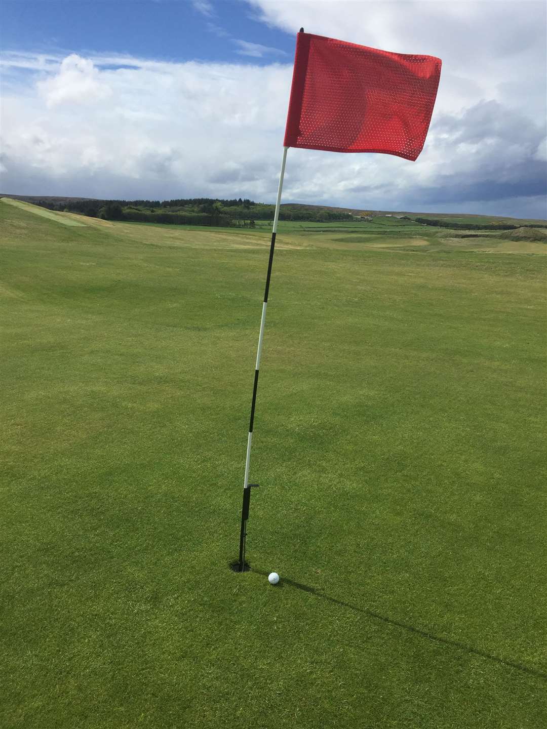 A view of the golf course at Reay where the new 'no touch' lifting device has been fitted to the flags at each hole. Picture: Andy Bain