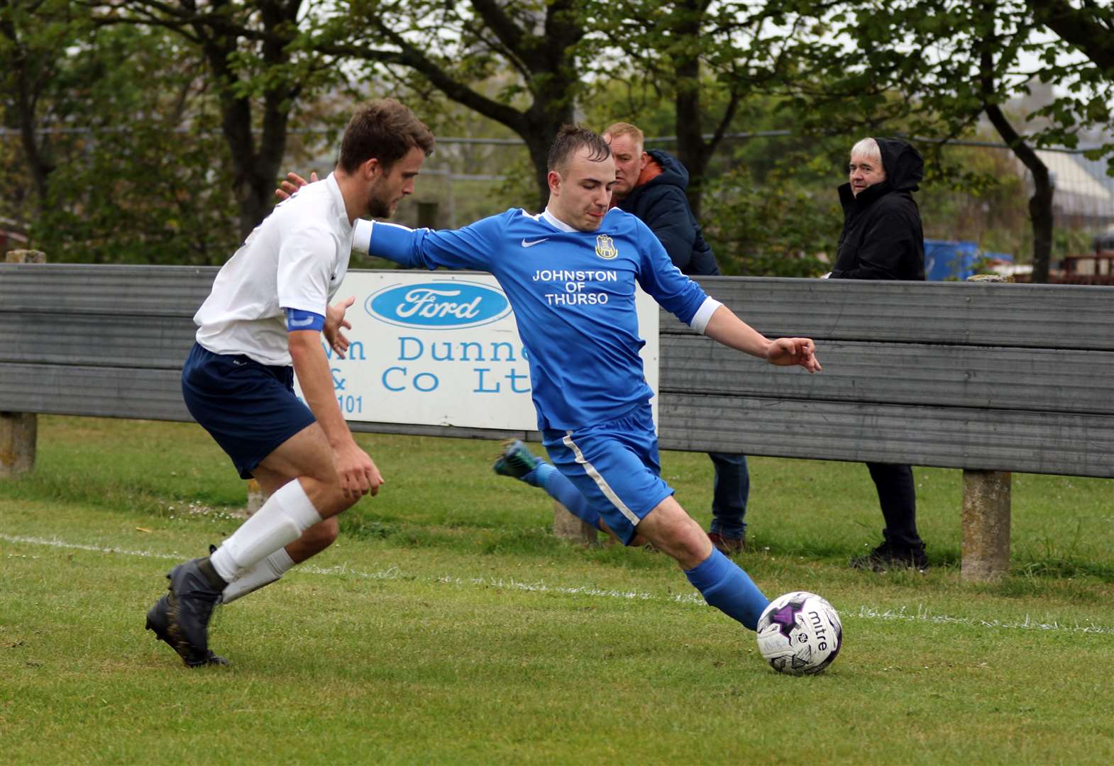 Striker Charlie Fraser, right, has played an integral role in Thurso Acks' good start to the season. Picture: James Gunn