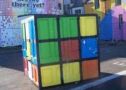 This artistic version of a Rubik’s cube will be auctioned off on Sunday.