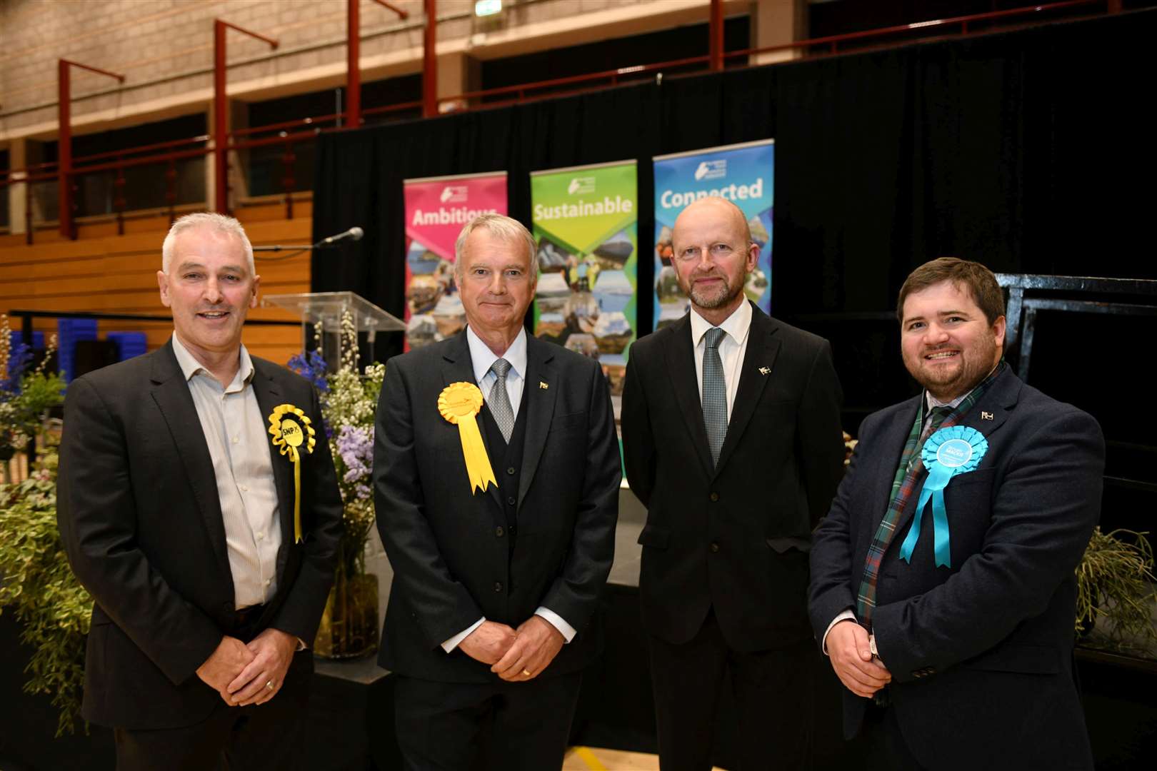 The SNP's Karl Rosie (left) was elected alongside Ron Gunn (Lib Dem), Matthew Reiss (Independent) and Struan Mackie (Scottish Conservative and Unionist) in the Thurso and Northwest Caithness ward. Picture: Callum Mackay