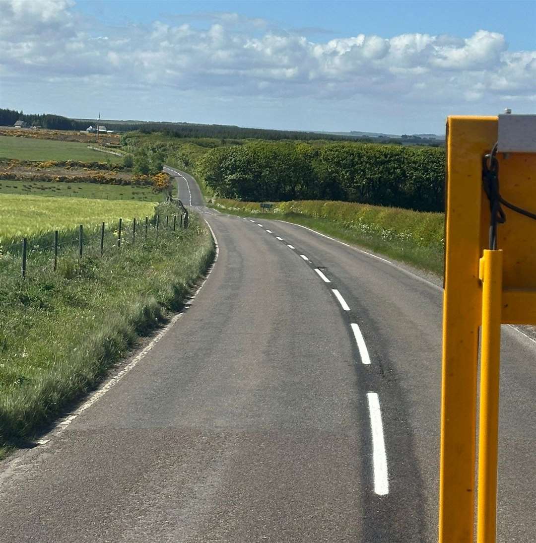 White-line marking on the A836 at Gills Bay. Picture: Highland Council