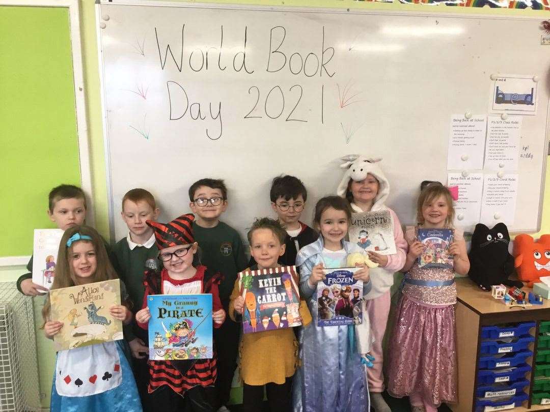 Youngsters at Keiss who enjoyed getting dressed up to mark World Book Day 2021.