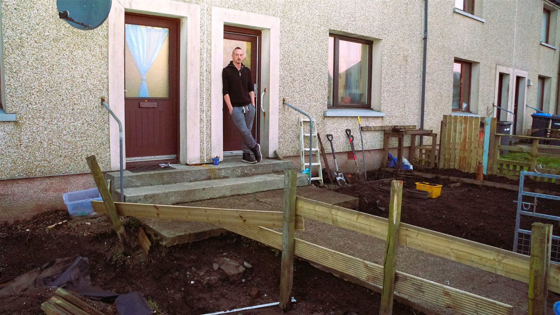 The Lybster man is digging up the garden to make a fish-pond and polytunnel space surrounded by trees. Picture: DGS