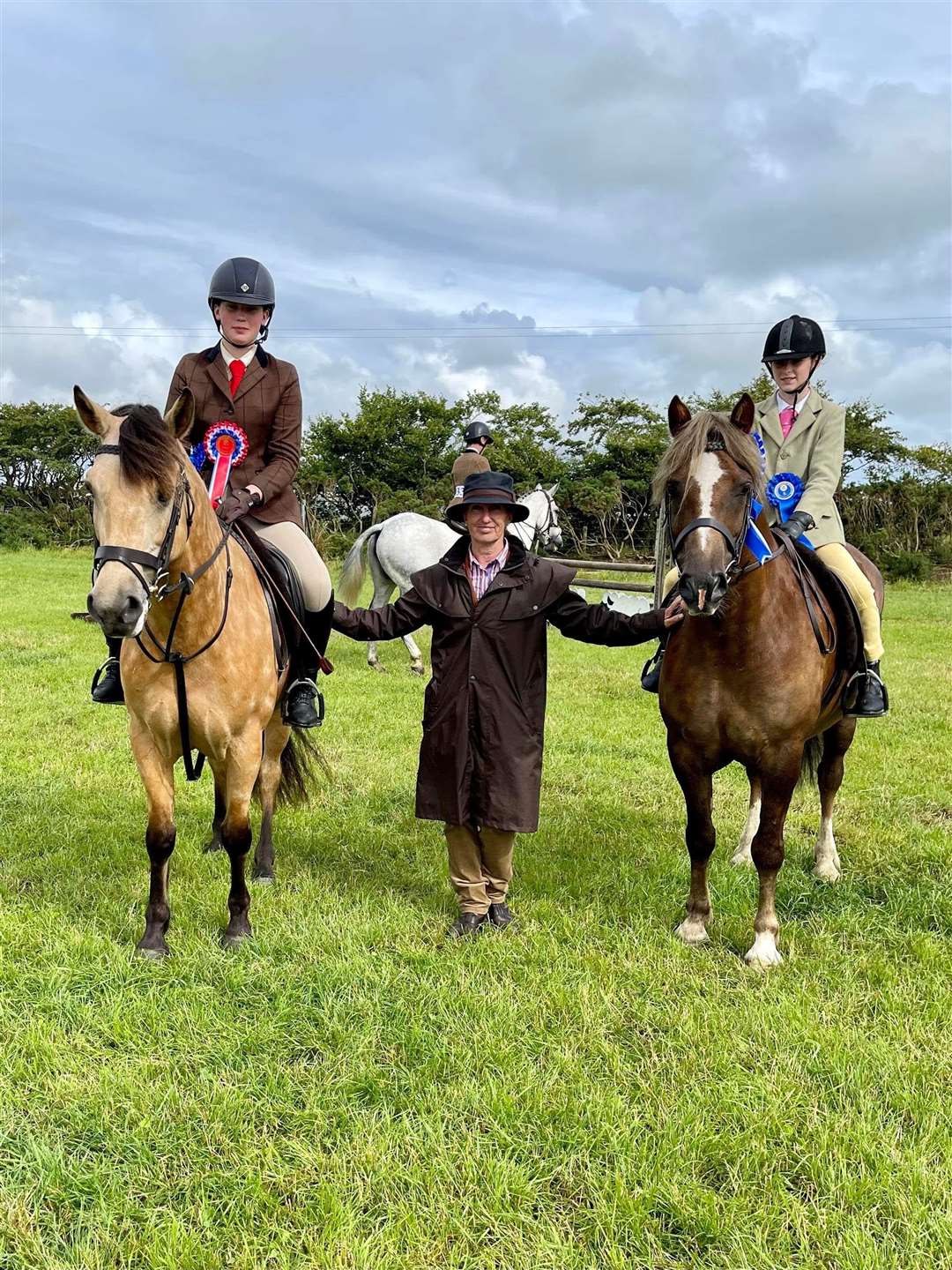Working hunter pony champion Erin Hewitson with Cloontuskert Orgamist with Lucy Gray on the reserve, Liam Mackenzie's Drymuir Bonnie Prince Charlie.