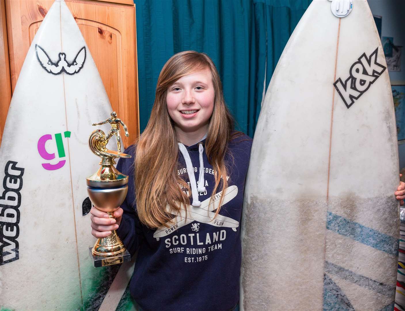 The Murkle teenager with her third placed trophy from the Nordic Games.
