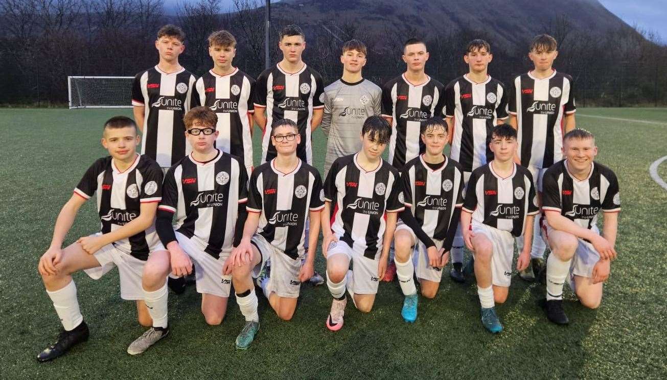 Caithness United's under-16 side that won 7-0 away at Fort William at the start of December 2024.