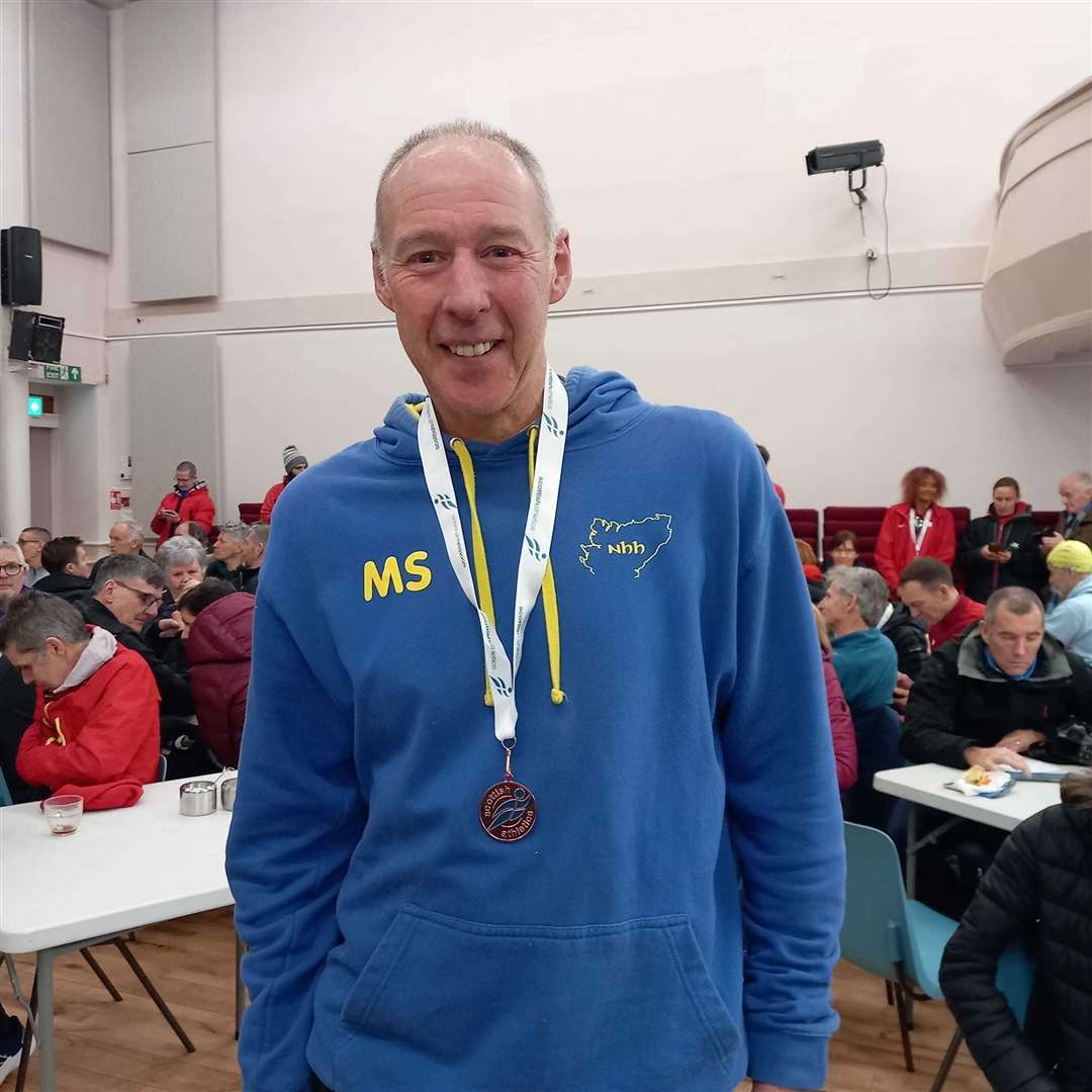 Michael Sutherland took bronze in the M55 category. Picture: NHH