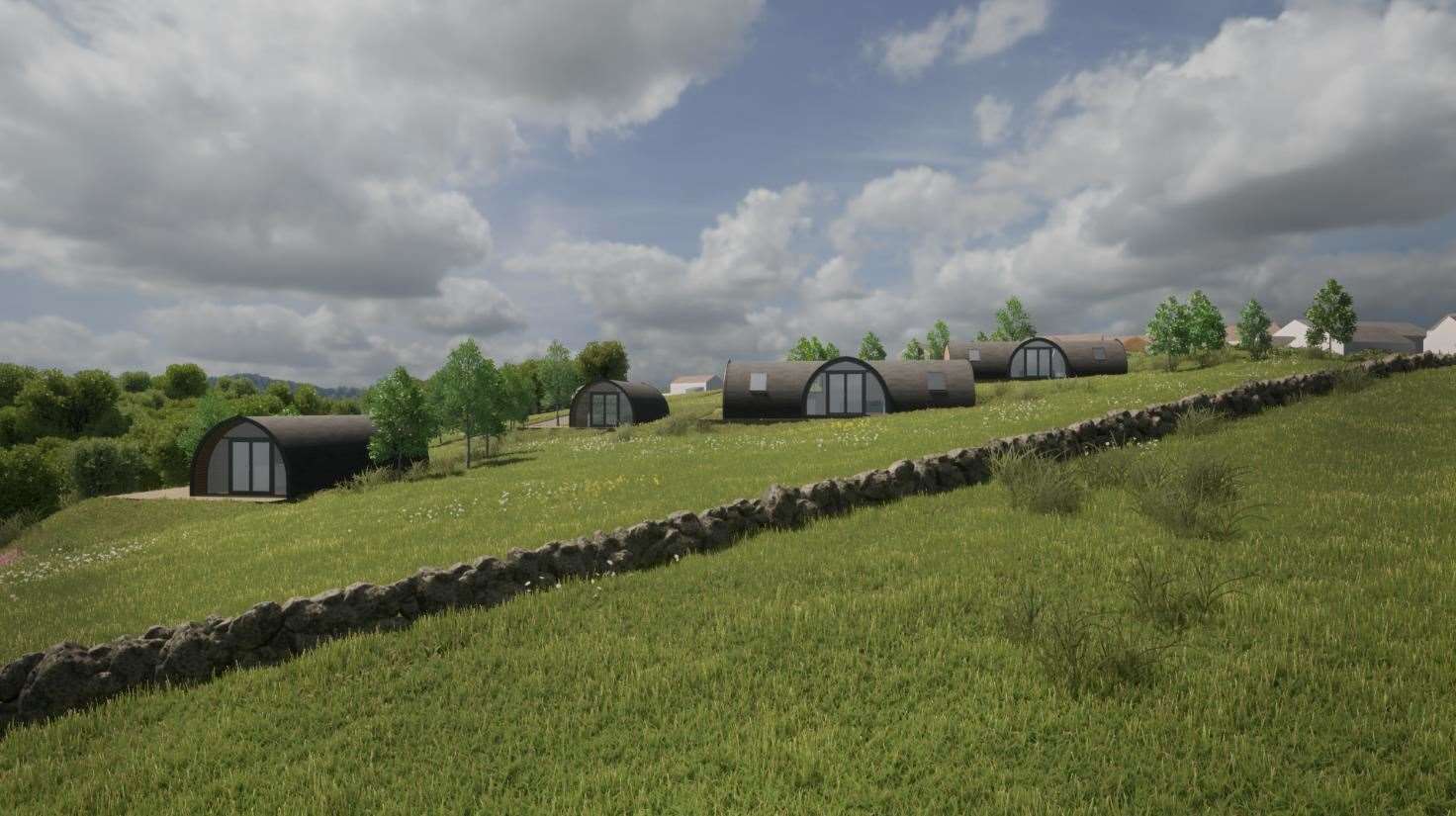 Artist's impression of the proposed pods at Latheronwheel