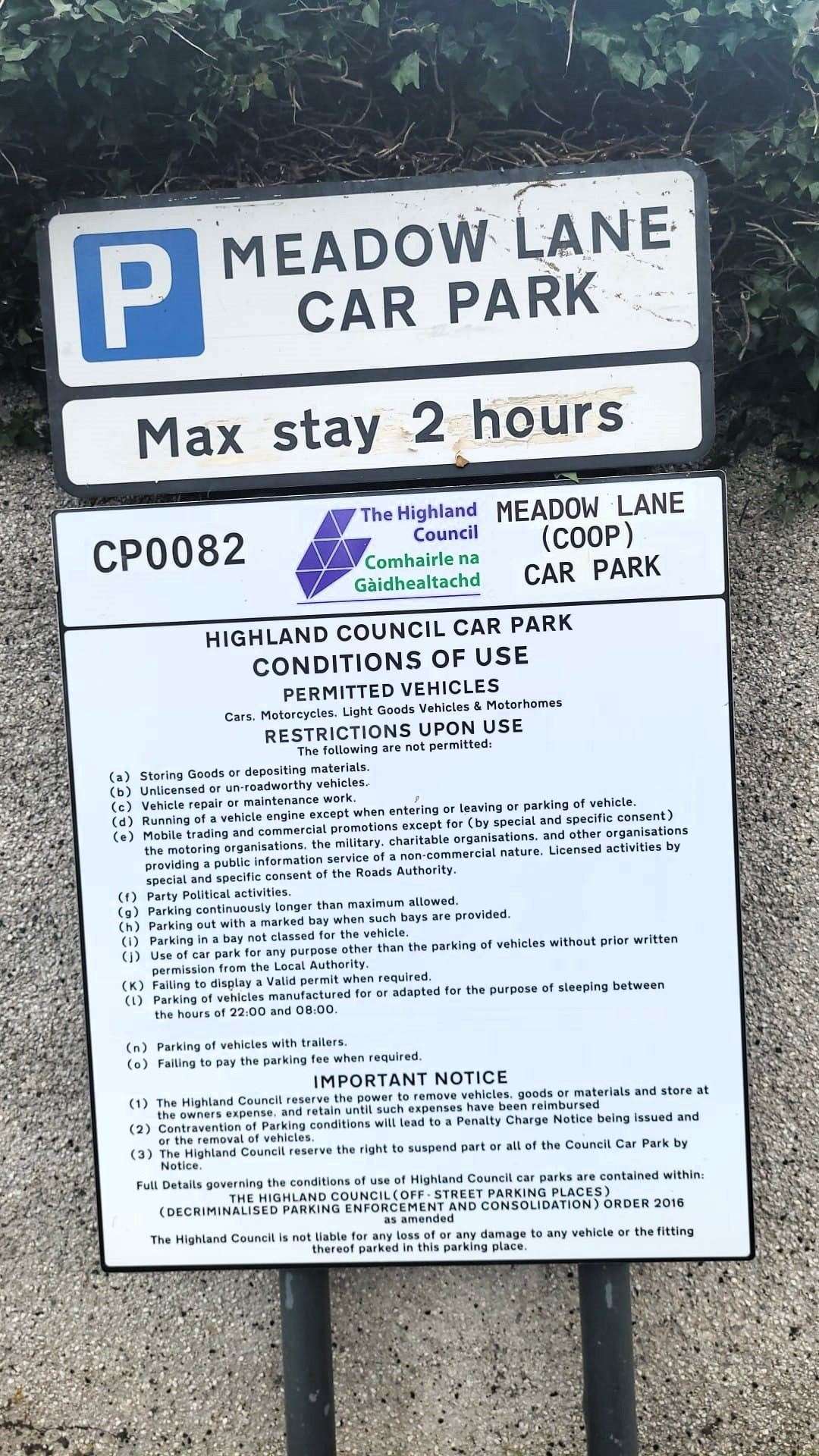 Highland Council's traffic wardens will now be patrolling the Coop car park (Meadow Lane) and issuing fines for motorists staying over two hours. Picture: Alex Glasgow