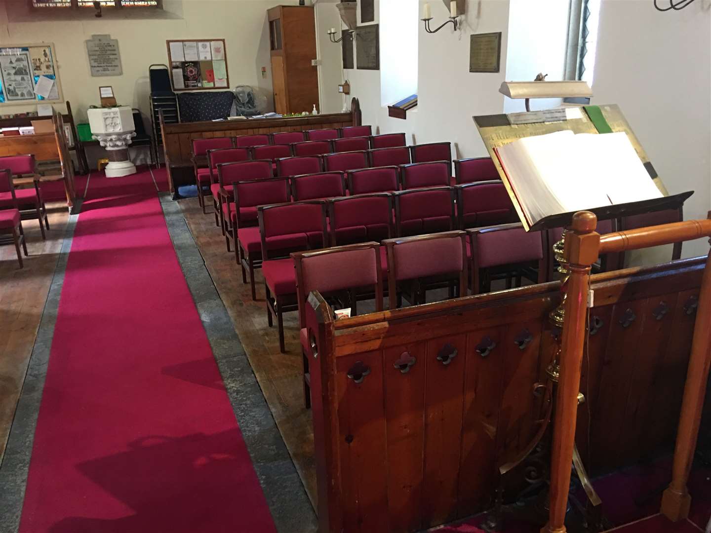The chairs in place within St John's Episcopal Church in Wick.