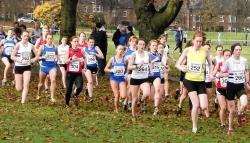 Emma (264) and Oonagh (263) Dunnett settle into the pack at the beginning of the race.