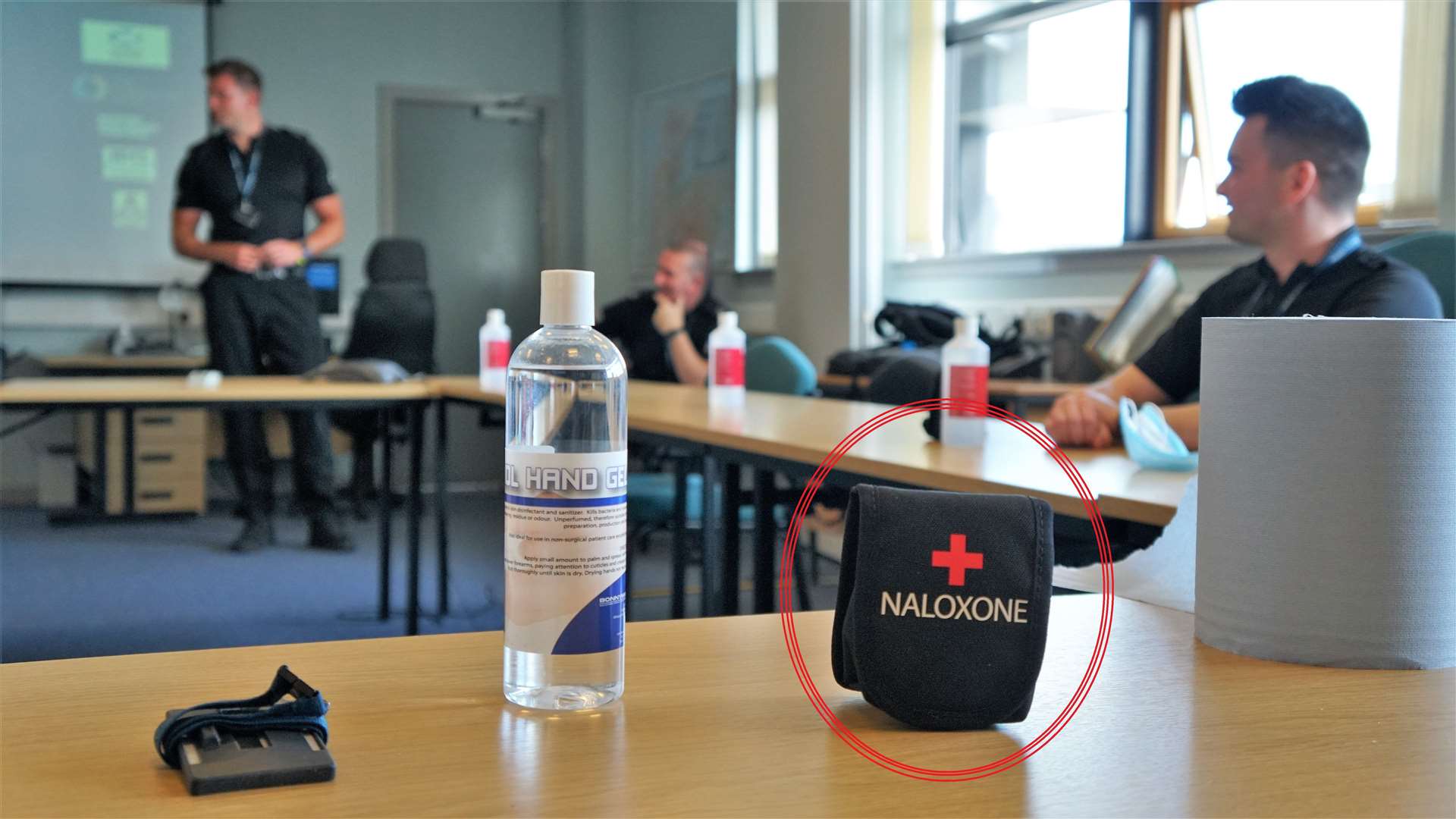 The special pouch that officers will carry with the Naloxone spray inside. Pictures: DGS