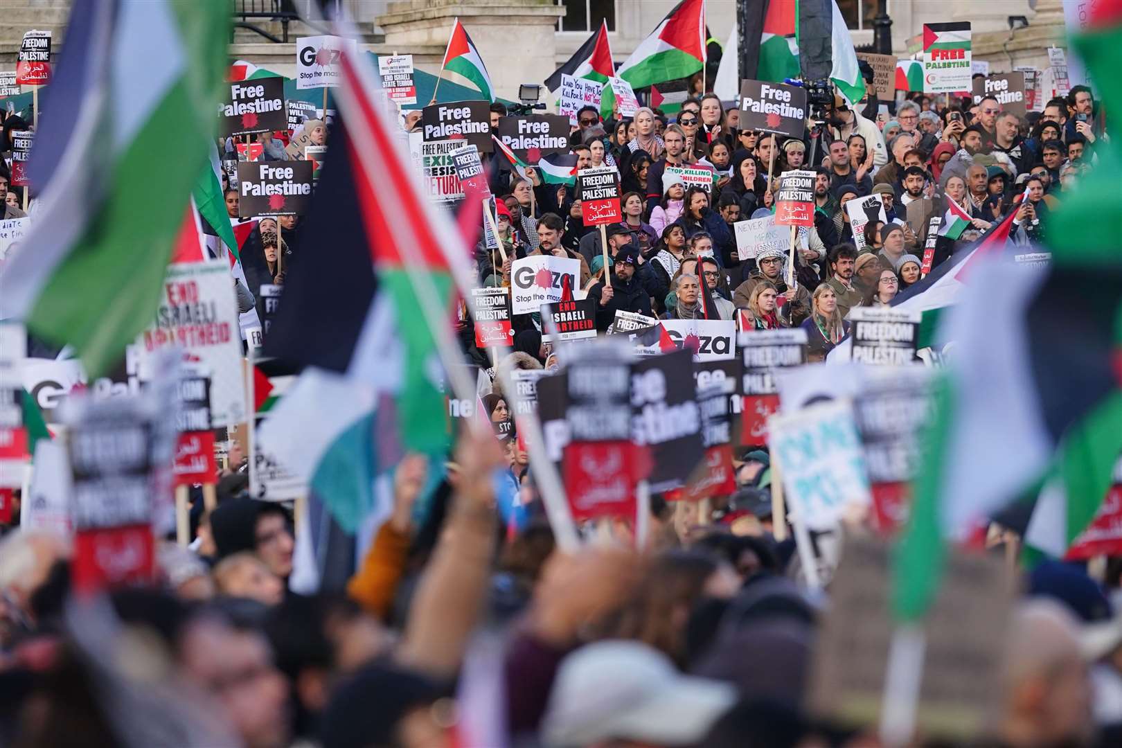 Thousands demonstrated to call for a ceasefire in the Israel-Hamas war (Victoria Jones/PA)