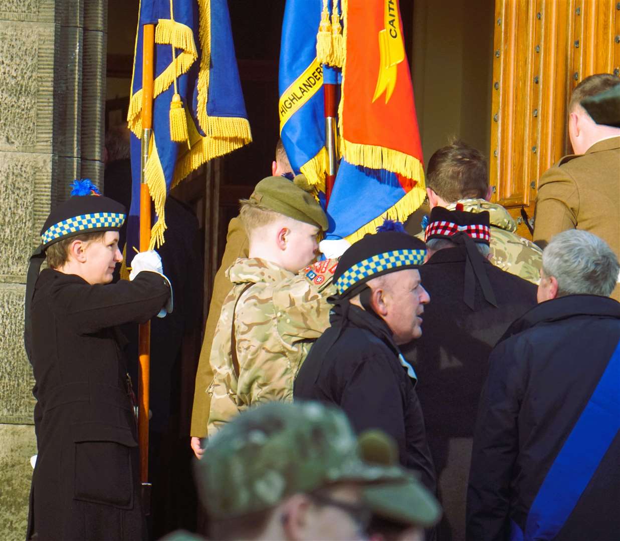 Entering St Peters and St Andrews Church after the wreath laying. Picture: DGS